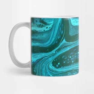 Marbling design in Turquoise (#5 var#4) Mug